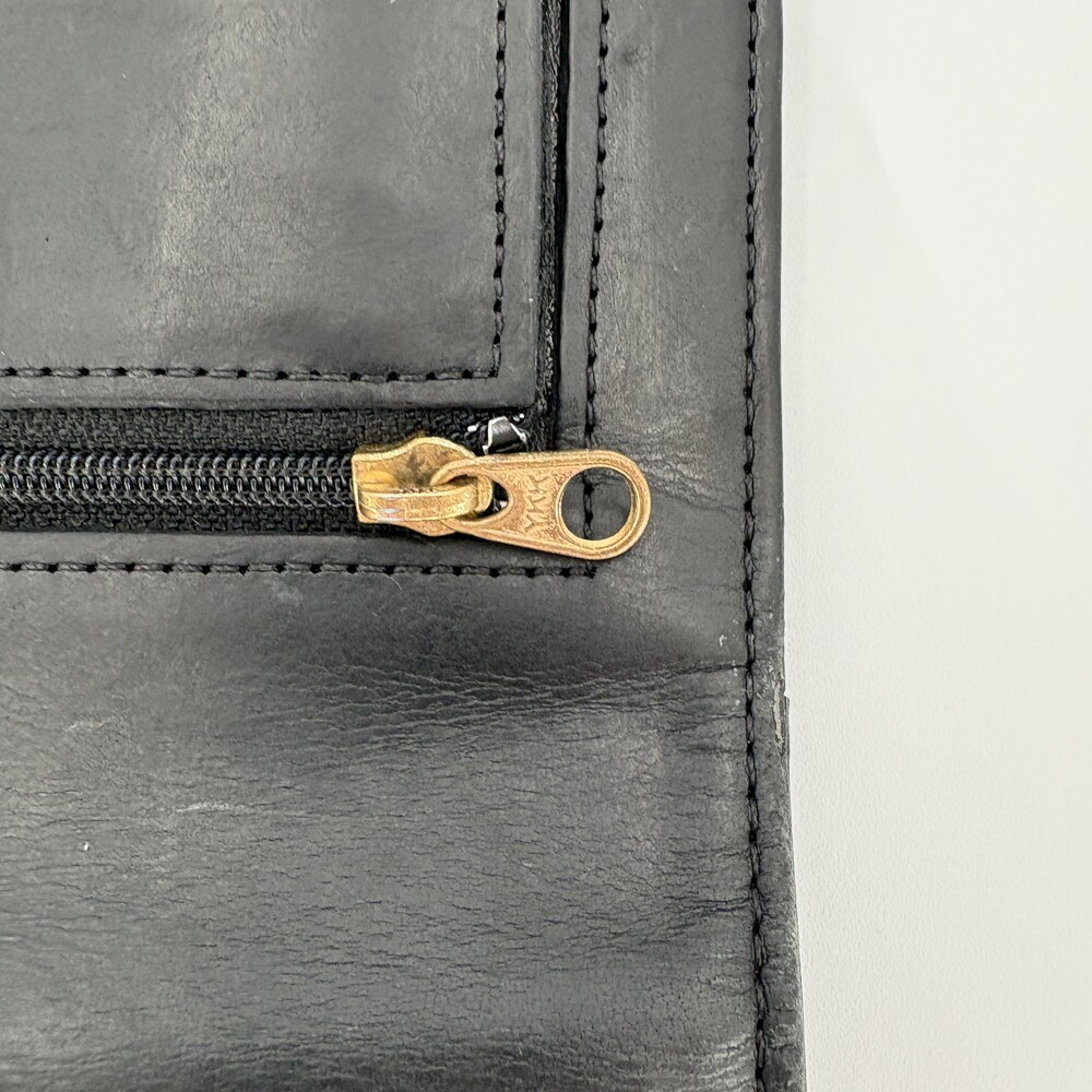 Vintage Coach Black Glove Tanned Leather Trifold Long Wallet Organizer - Picture 8 of 12